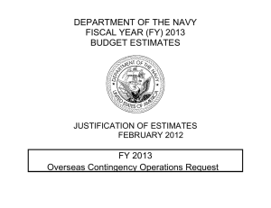 DEPARTMENT OF THE NAVY FISCAL YEAR (FY) 2013 BUDGET ESTIMATES FY 2013