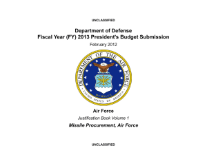 Department of Defense Fiscal Year (FY) 2013 President's Budget Submission Air Force