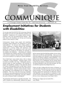 DS COMMUNIQUE Employment Initiatives for Students with Disabilities