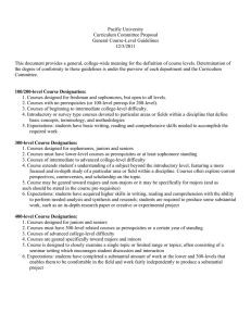 Pacific University Curriculum Committee Proposal General Course-Level Guidelines