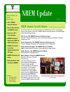 NREM Update  NREM Alumni Awards Dinner