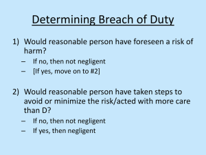 Determining Breach of Duty