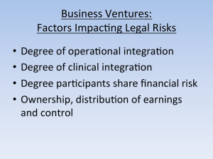 Business	Ventures: Factors	Impac3ng	Legal	Risks