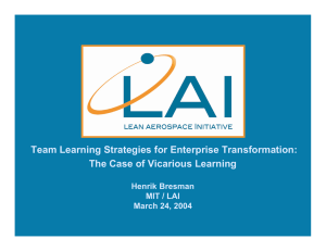 Team Learning Strategies for Enterprise Transformation: The Case of Vicarious Learning