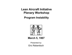 Lean Aircraft Initiative Plenary Workshop Program Instability March 5, 1997