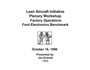 Lean Aircraft Initiative Plenary Workshop  Factory Operations