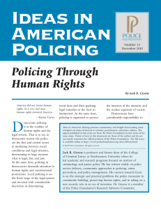 Ideas in American Policing Policing Through