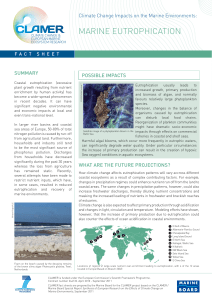 MARInE EutRoPhICAtIon Climate Change Impacts on the Marine Environments: SUMMARY poSSiblE iMpACTS