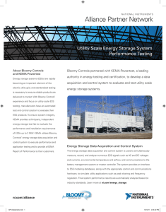 Alliance Partner Network Utility Scale Energy Storage System Performance Testing