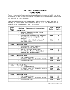 ABC 123 Course Schedule TERM/YEAR