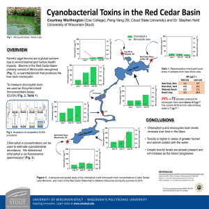 Cyanobacterial Toxins in the Red Cedar Basin Courtney Worthington 72 (University of Wisconsin-Stout)