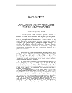 Introduction  LAW’S ADAPTIVE CAPACITY AND CLIMATE CHANGE’S IMPACTS ON WATER