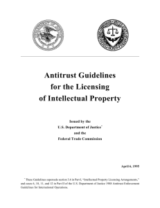 Antitrust Guidelines for the Licensing of Intellectual Property Issued by the