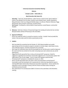 University Assessment Committee Meeting Minutes Bloch Executive Hall, Room 331