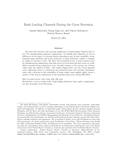 Bank Lending Channels During the Great Recession Federal Reserve Board