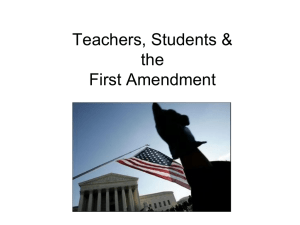 Teachers, Students &amp; the First Amendment