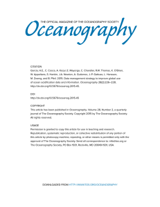 O ceanography THE OFFICIAL MAGAZINE OF THE OCEANOGRAPHY SOCIETY