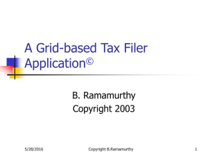 A Grid-based Tax Filer Application B. Ramamurthy Copyright 2003