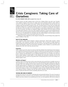Crisis Caregivers: Taking Care of Ourselves