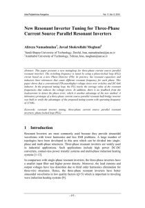 New Resonant Inverter Tuning for Three-Phase Current Source Parallel Resonant Inverters