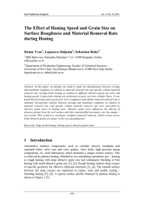 The Effect of Honing Speed and Grain Size on during Honing