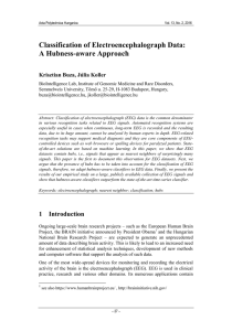 Classification of Electroencephalograph Data: A Hubness-aware Approach Krisztian Buza, Júlia Koller