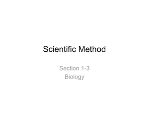 Scientific Method Section 1-3 Biology