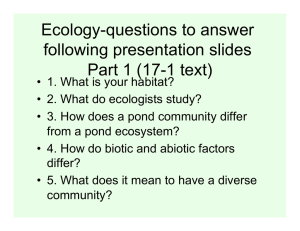 Ecology-questions to answer following presentation slides Part 1 (17-1 text)