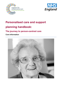 Personalised care and support planning handbook: The journey to person-centred care