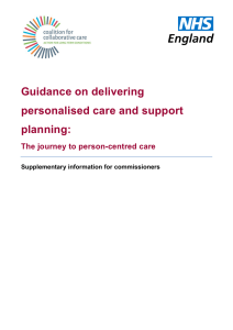 Guidance on delivering personalised care and support planning: