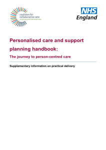 Personalised care and support planning handbook: The journey to person-centred care