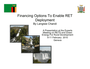 Financing Options To Enable RET Deployment By Langiwe Chandi