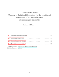8.044 Lecture Notes Chapter 4: Statistical Mechanics, via the counting of