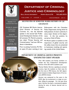 Department of Criminal Justice and Criminology