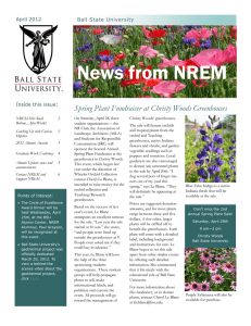 News from NREM Spring Plant Fundraiser at Christy Woods Greenhouses April 2012
