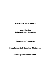 Professor Bret Wells Law Center University of Houston