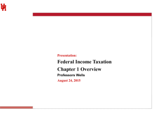 Federal Income Taxation Chapter 1 Overview Professors Wells Presentation: