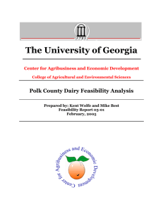 The University of Georgia Polk County Dairy Feasibility Analysis
