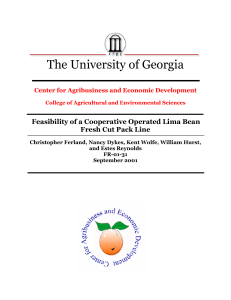 The University of Georgia Feasibility of a Cooperative Operated Lima Bean