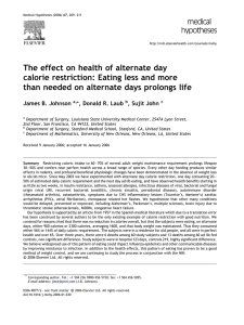 The effect on health of alternate day