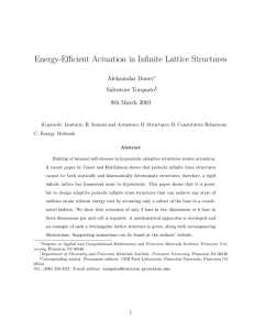 Energy-Efficient Actuation in Infinite Lattice Structures Aleksandar Donev Salvatore Torquato 9th March 2003