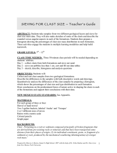 SIEVING FOR CLAST SIZE – Teacher’s Guide