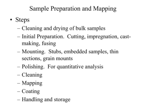 Sample Preparation and Mapping • Steps