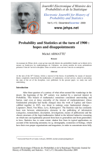Probability and Statistics at the turn of 1900 :