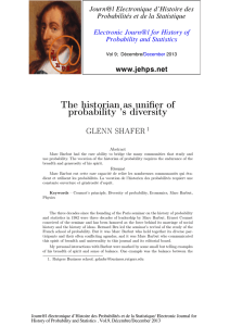 The historian as unifier of probability ’s diversity GLENN SHAFER