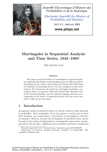 Martingales in Sequential Analysis and Time Series, 1945–1985 ∗ Tze Leung Lai