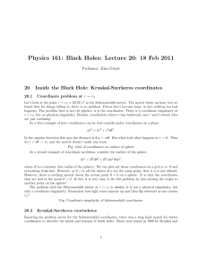 Physics 161: Black Holes: Lecture 20: 18 Feb 2011 20