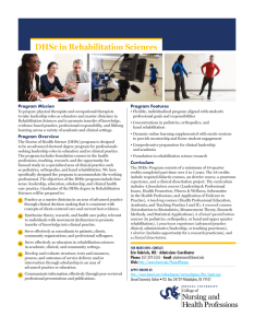DHSc in Rehabilitation Sciences Program Mission Program Features