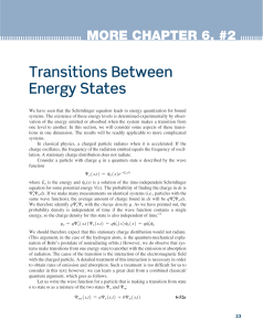 Transitions Between Energy States MORE CHAPTER 6, #2