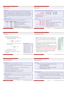 Physics 2B Basic Info.